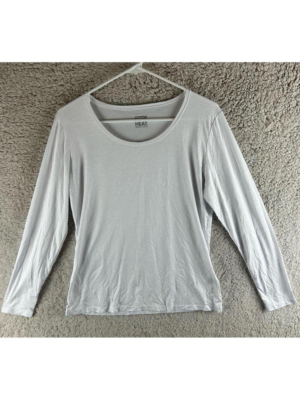32 Degrees Heat Women’s White Long Sleeve Shirt Size XL Lightweight Layering Top
